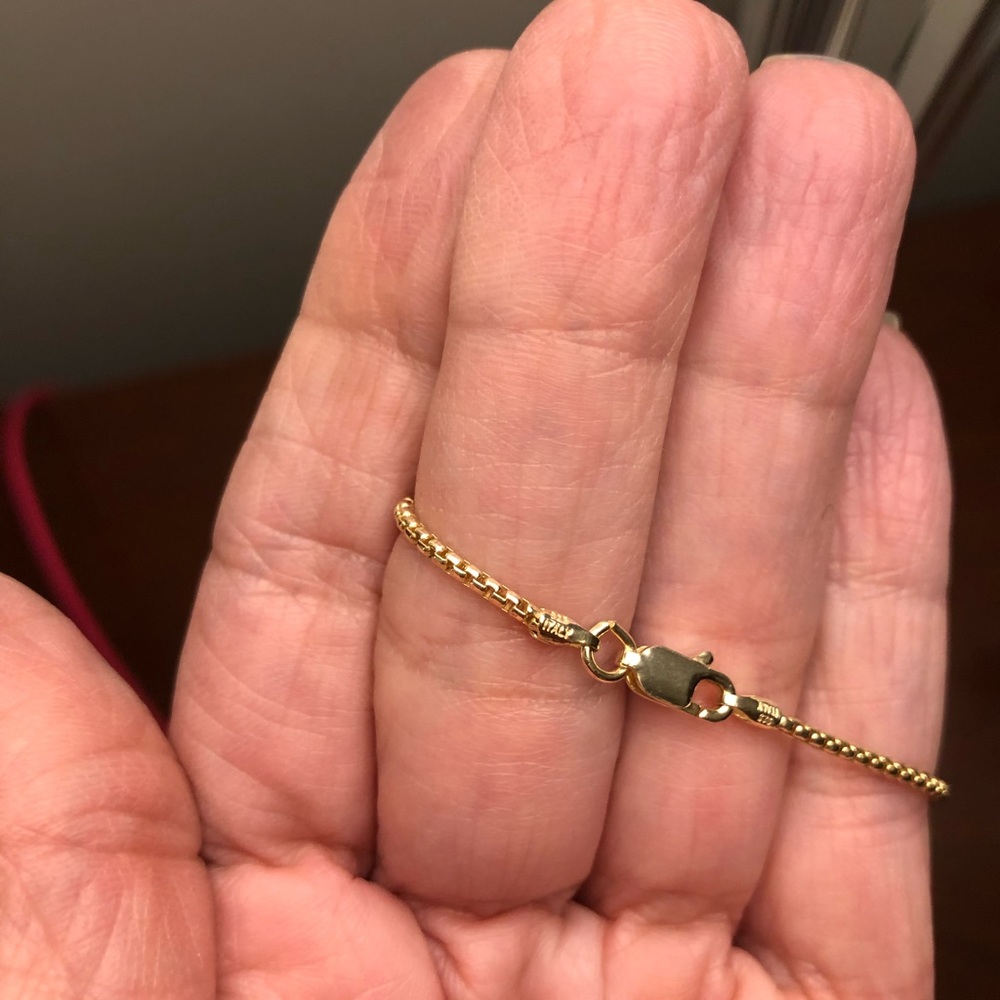 14K Gold over Sterling from Italy. overlay. 18in - Picture 5 of 7